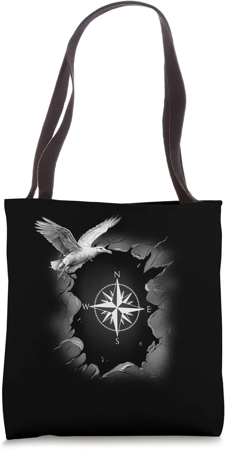 Maritime Seagull Compass Sailor Cruise Seagull Travel Tote Bag