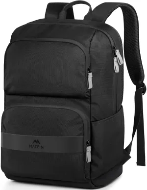 MATEIN Travel Laptop Backpack Lightweight, 16 Inch Slim Basic Backpack for Men Women, Water Resistant Simple Modern Backpacks Large College Computer Back Pack Daypack for Trip Commuter Office, Black