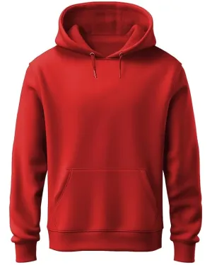 Men Full Sleeve Solid Hooded Sweatshirt (Size-M) (Color-RED)