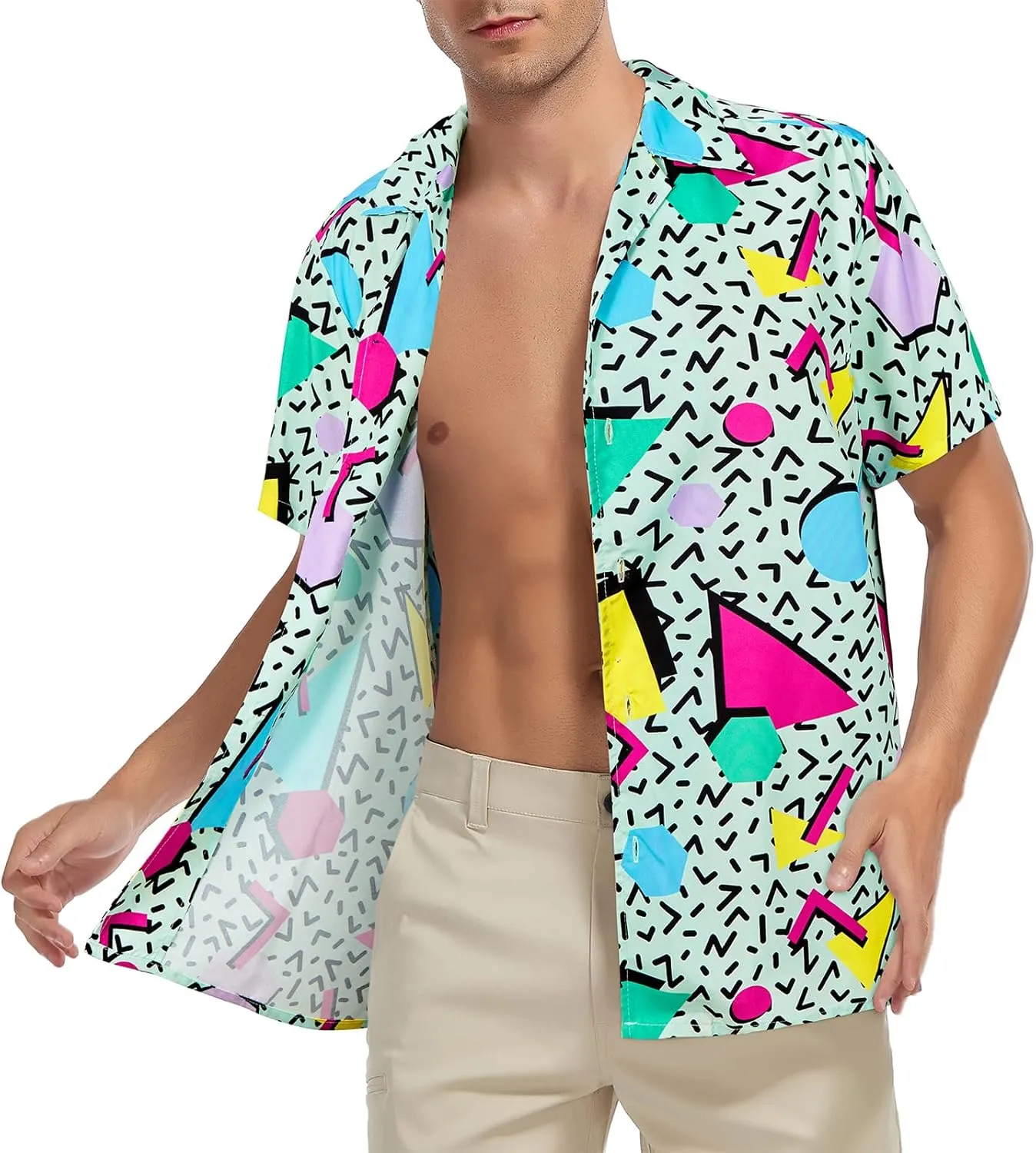 Mens Hawaiian Shirt Floral Print Aloha Shirt Comfortable Novelty Button Down Shirts Casual Short Sleeve Beachwear for Men