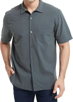 Men's Hawaiian Shirts Silk and Cotton Button Down Casual Tropical Holiday Beach Shirts