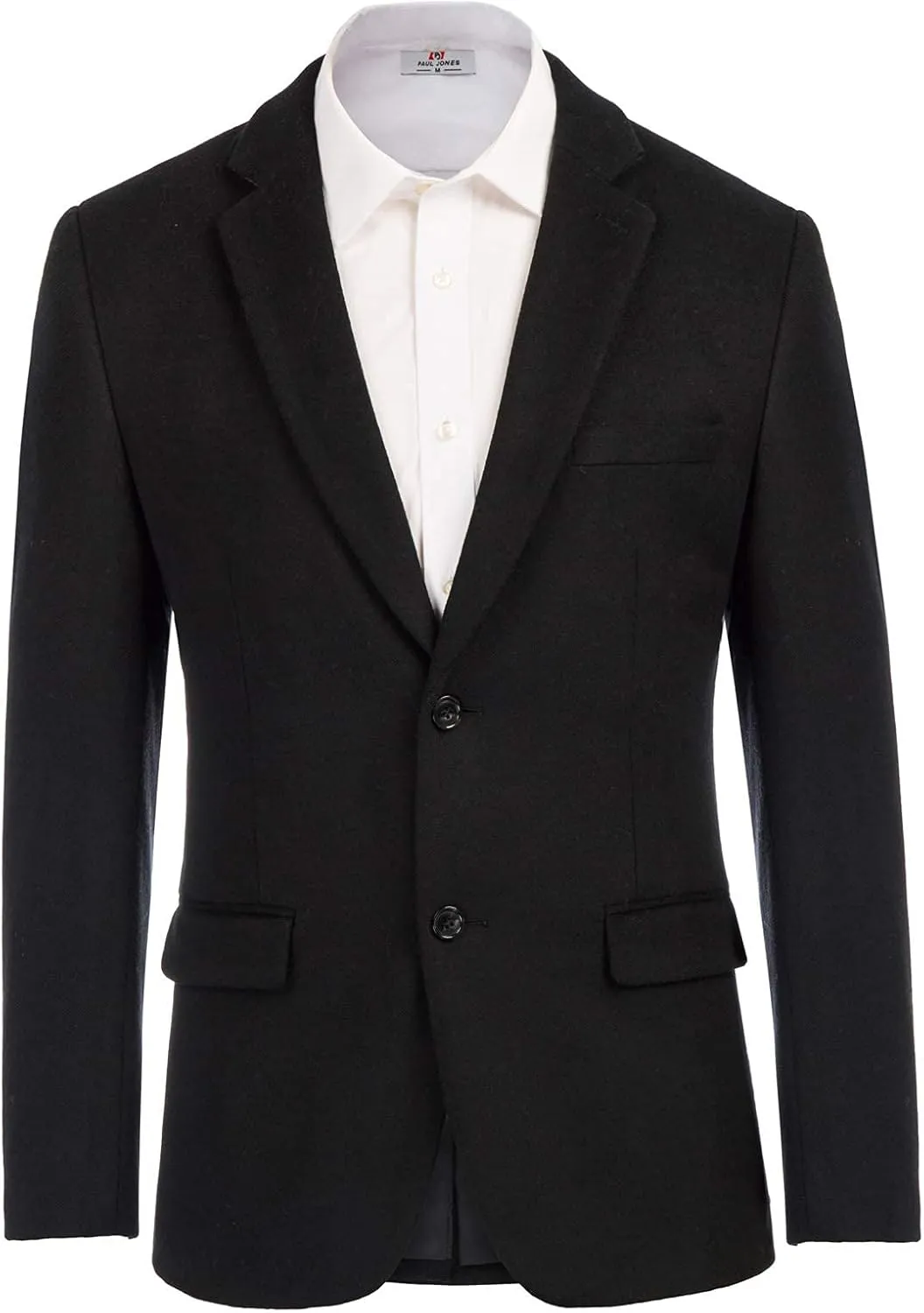 Mens Wool Blend Blazer Jacket Houndstooth Suit Blazer Notch Lapel 2 Button