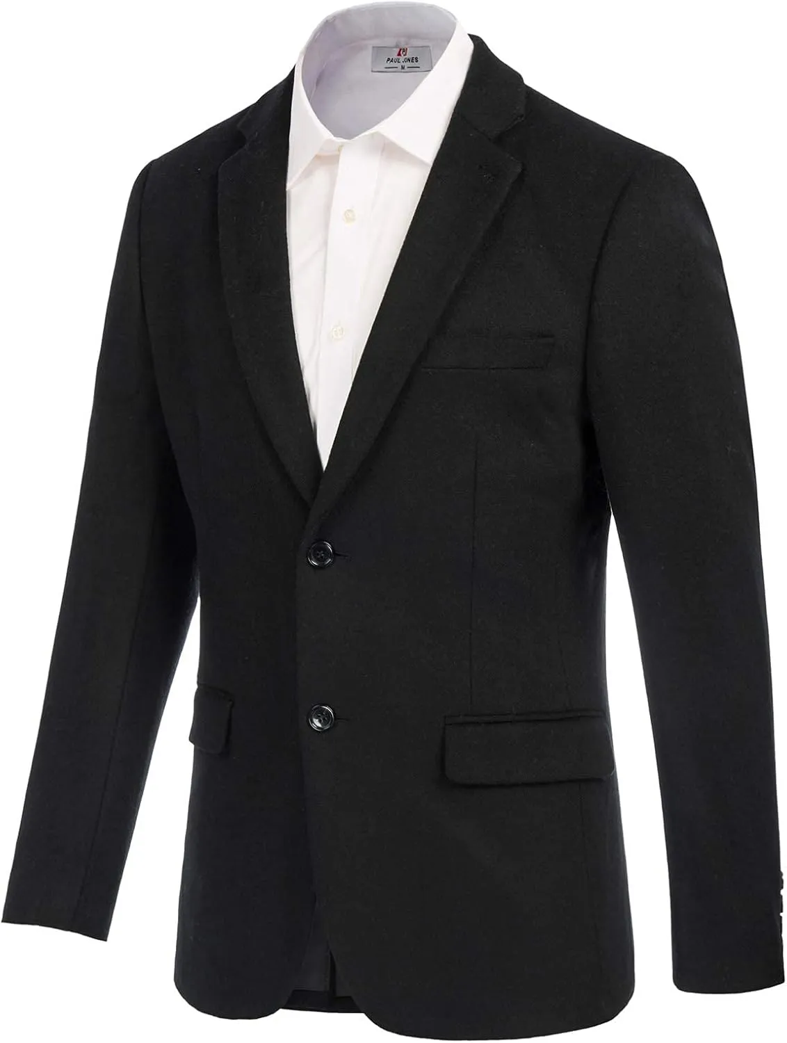 Mens Wool Blend Blazer Jacket Houndstooth Suit Blazer Notch Lapel 2 Button