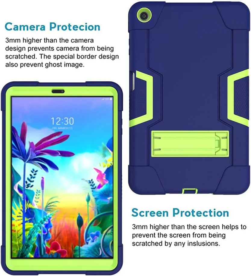 Mignova Case for LG G Pad 5 10.1 inch Tablet Case Hybrid Kids Friendly Drop Shockproof Hybrid High Impact Armor Defender Rugged Protective Case for LG G Pad 5 10.1 inch FHD Tablet 2019 (Navy Green)