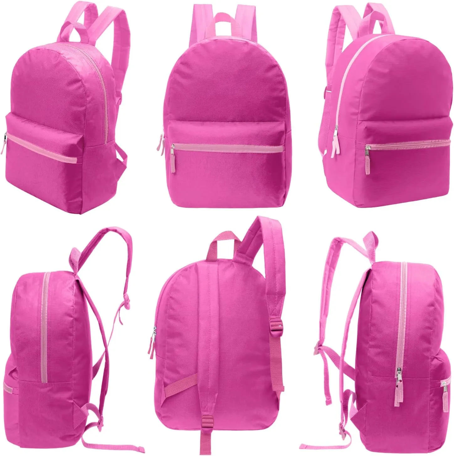 Moda West 17 Inch Bulk Backpacks with 52 Piece School Supplies Kits - Pens, Pencils, Crayons - Case of 12 Wholesale Backpacks in Assorted Colors 12