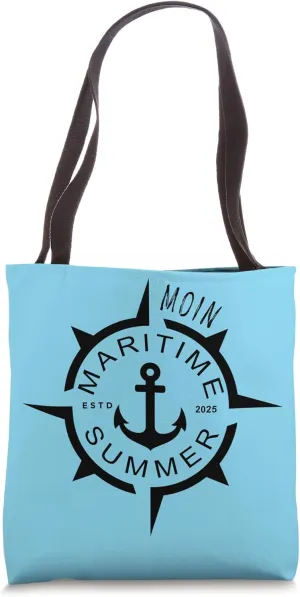 Moin Maritime Summer Nautical Compass Anchor Funny Boating Tote Bag