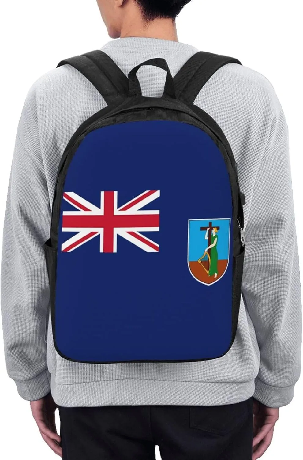 Montserrat Flag Laptop Backpacks Travel Backpack Casual Business Daypack Sport Rucksack Computer Bag Fits up to 17 Inch Notebook with USB Port