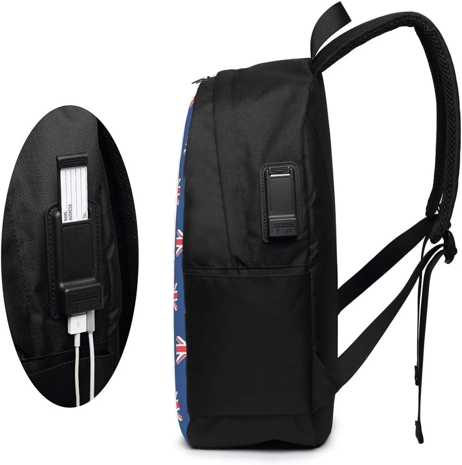 Montserrat Flag Laptop Backpacks Travel Backpack Casual Business Daypack Sport Rucksack Computer Bag Fits up to 17 Inch Notebook with USB Port
