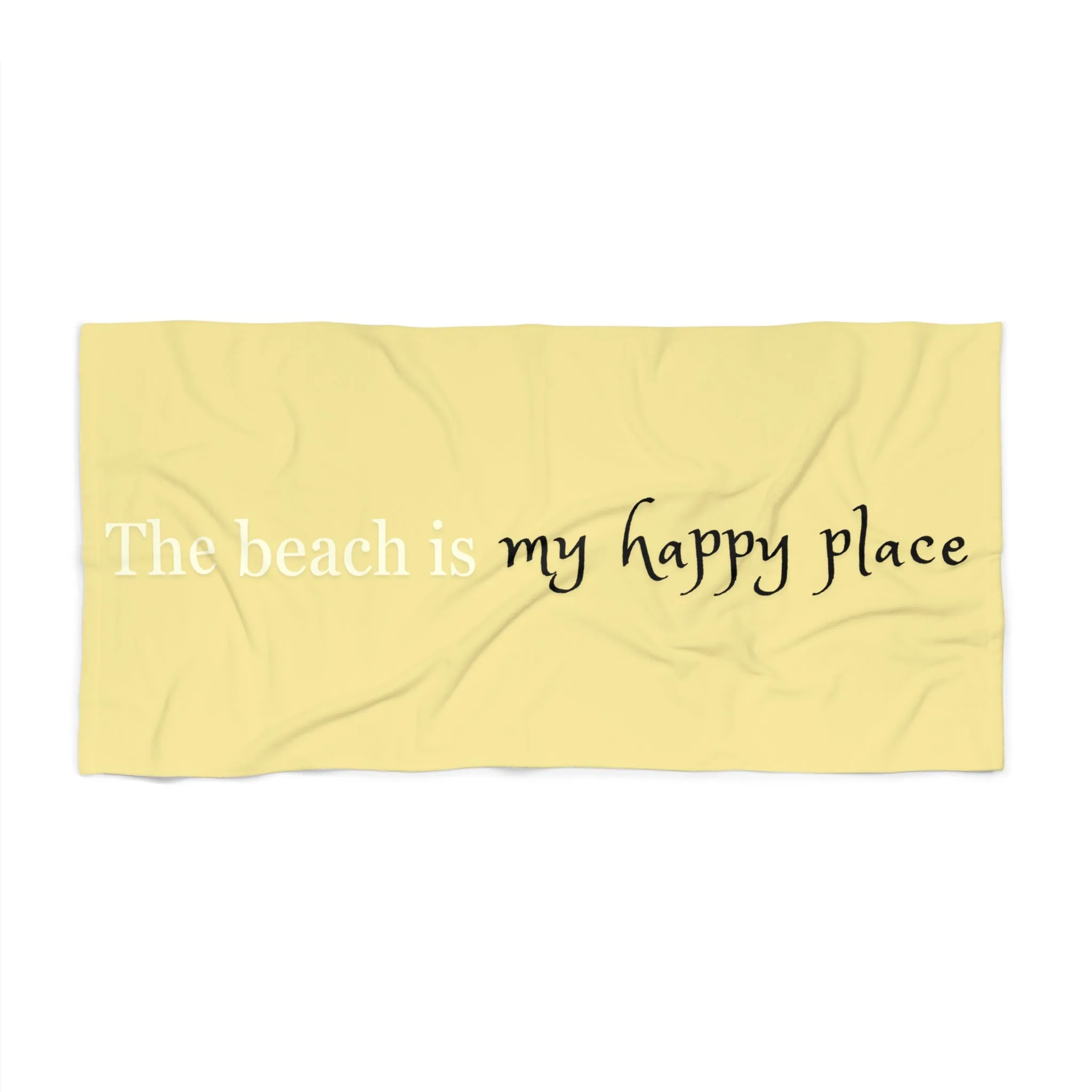 My Happy Place Beach Towel-ylw