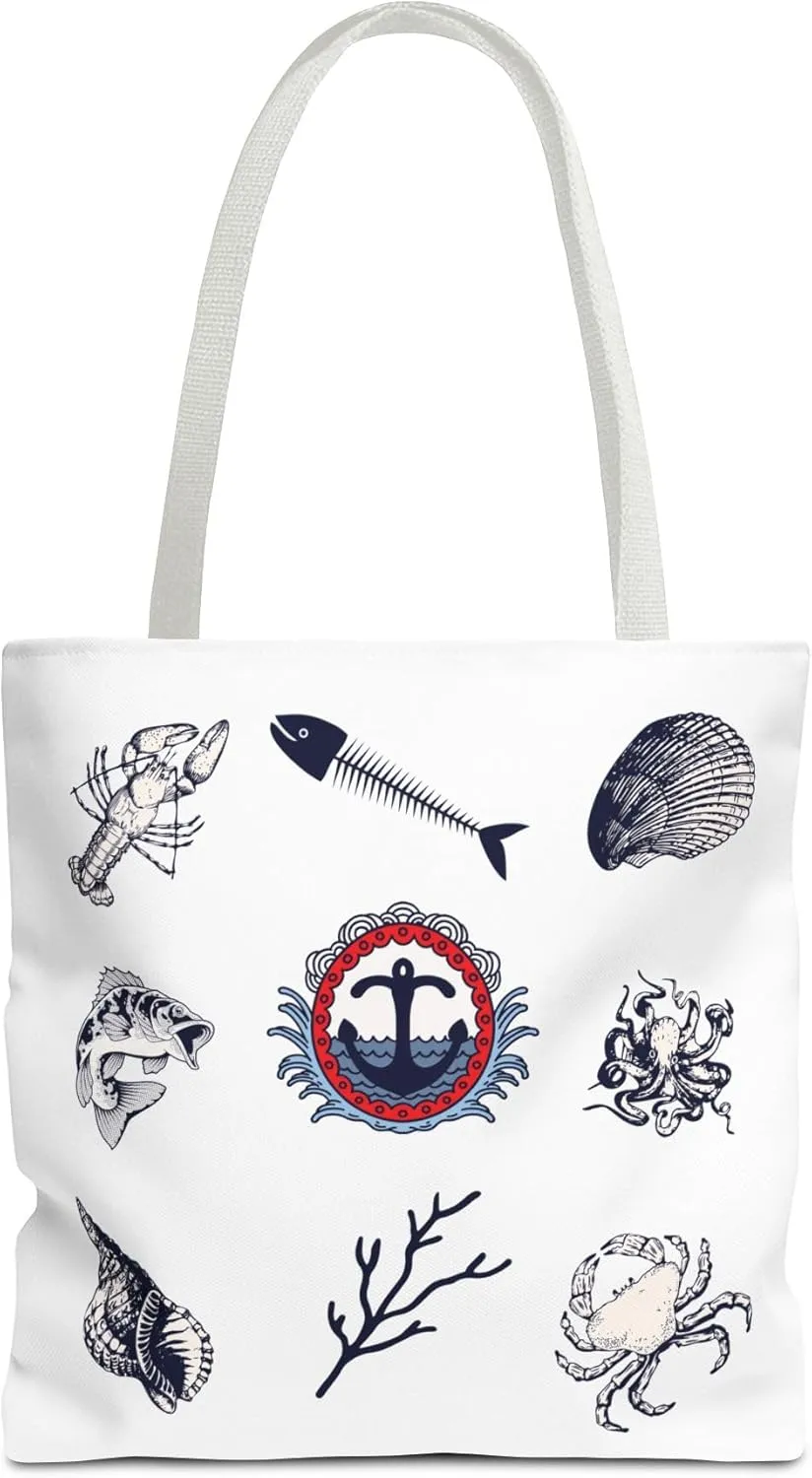 Nautical Gift for Her, Maritime Inspired Design, Fishermen Aesthetic, Beach Bag, Laptop or Coastal Travel Bag
