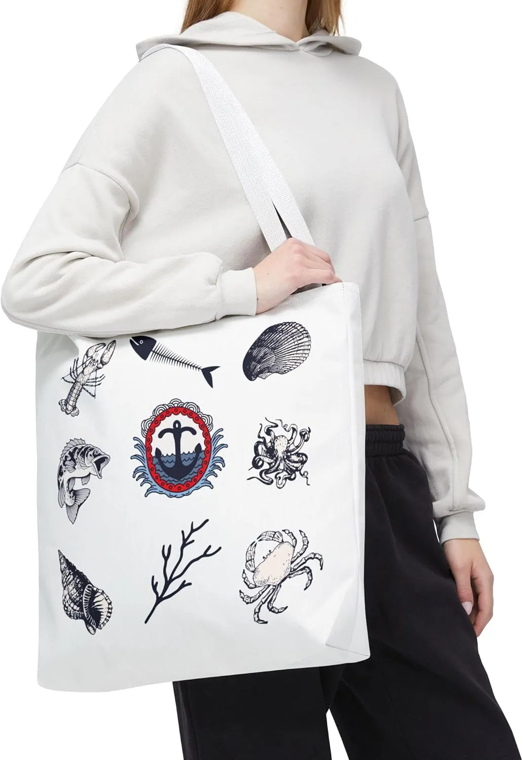 Nautical Gift for Her, Maritime Inspired Design, Fishermen Aesthetic, Beach Bag, Laptop or Coastal Travel Bag