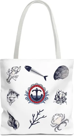 Nautical Gift for Her, Maritime Inspired Design, Fishermen Aesthetic, Beach Bag, Laptop or Coastal Travel Bag