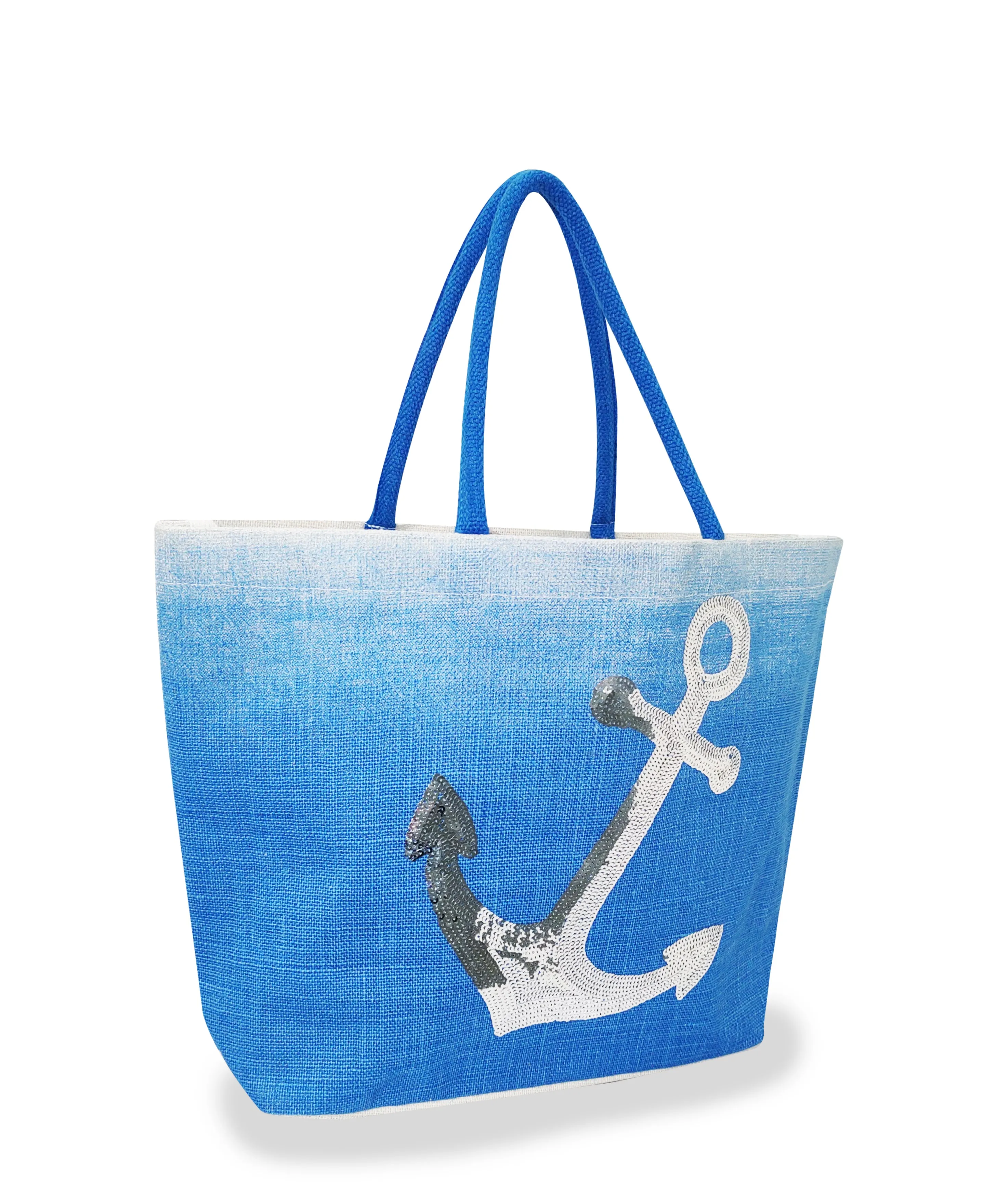 NAUTICAL GLITTER JUTE BAG