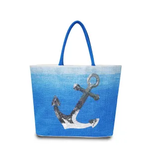 NAUTICAL GLITTER JUTE BAG