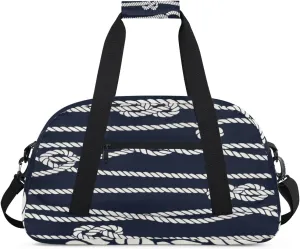 Naval Rope Gym Duffel Bag for Men Women Coastal Rope Sports Tote Bag with Adjustable Shoulder Strap for Dance Gymnastics Traveling Outdoor Camping Overnight Stay