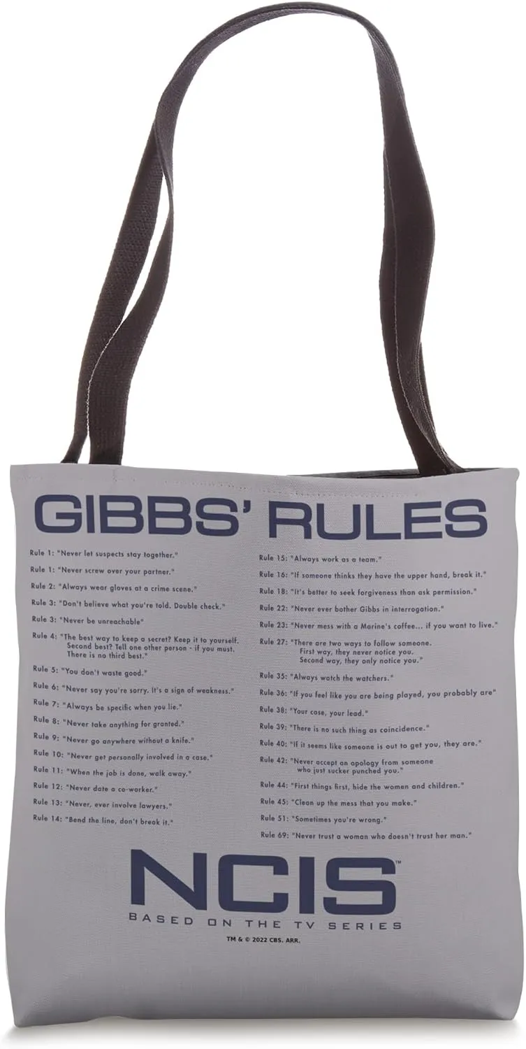 NCIS Gibbs Rules Tote Bag