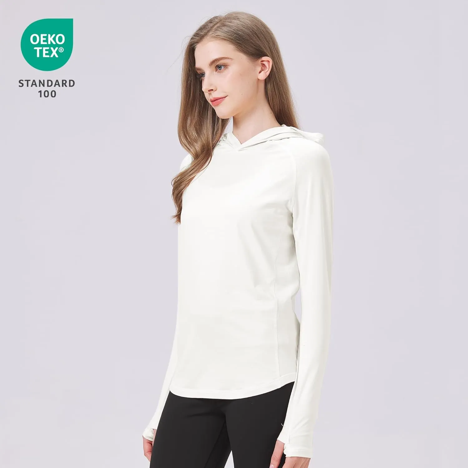 netdraw Women's Ultra-Soft Bamboo Viscose Hoodie UPF 50  Sun Protection Long Sleeve Shirt