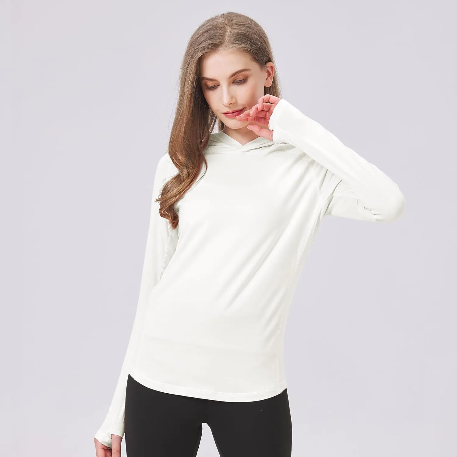 netdraw Women's Ultra-Soft Bamboo Viscose Hoodie UPF 50  Sun Protection Long Sleeve Shirt