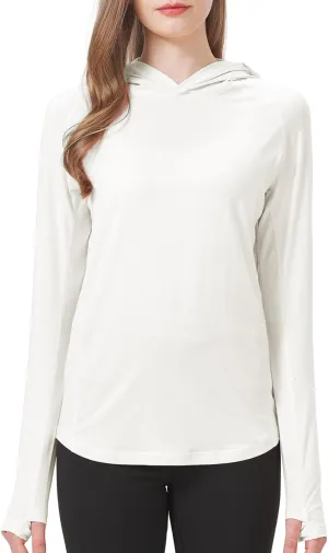 netdraw Women's Ultra-Soft Bamboo Viscose Hoodie UPF 50  Sun Protection Long Sleeve Shirt