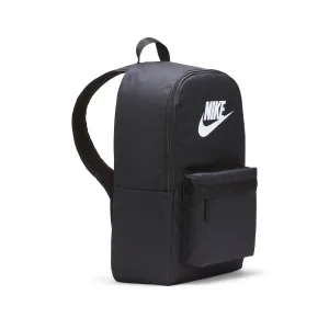 NIKE | HERITAGE 25 LITRE BACKPACK. BLACK/BLACK/WHITE