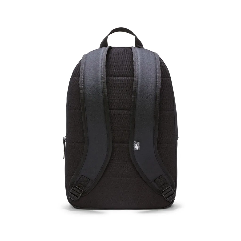 NIKE | HERITAGE 25 LITRE BACKPACK. BLACK/BLACK/WHITE
