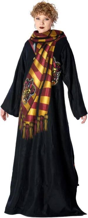 Northwest Comfy Throw Blanket with Sleeves, 48 x 71 Inches, Winter Potter