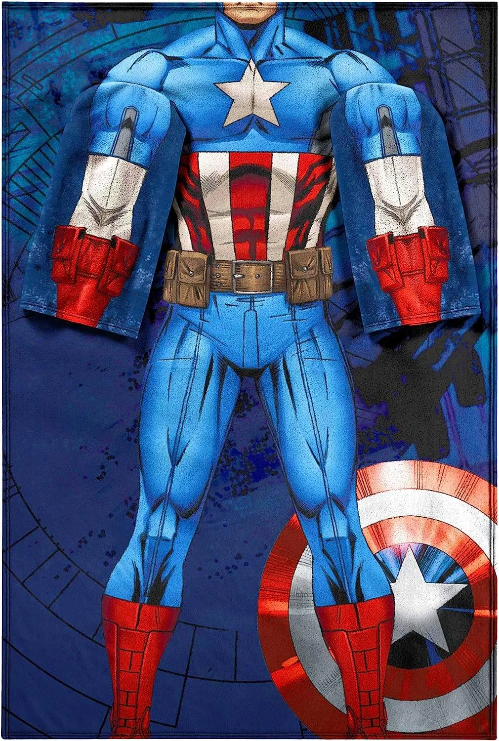 Northwest Comfy Throw Blanket with Sleeves, Adult (48 x 71 in), Captain America