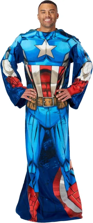 Northwest Comfy Throw Blanket with Sleeves, Adult (48 x 71 in), Captain America