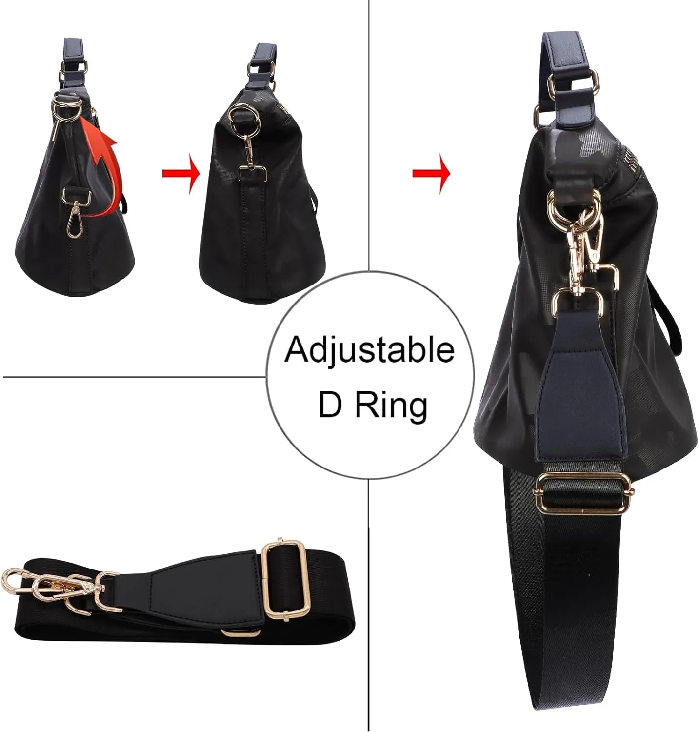 Nylon Crossbody Handbag for Women Anti-theft Purse Shopping Tote Bag Lightweight Shoulder Bag