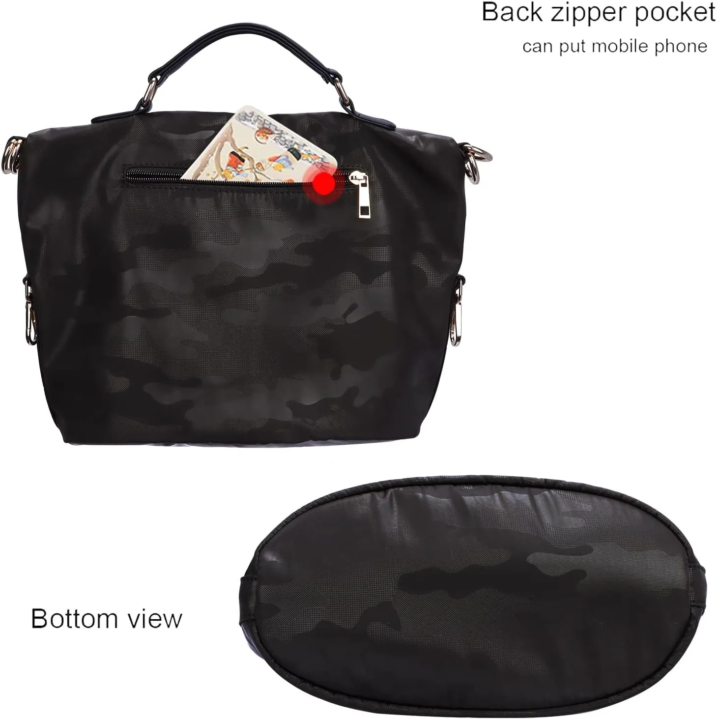 Nylon Crossbody Handbag for Women Anti-theft Purse Shopping Tote Bag Lightweight Shoulder Bag
