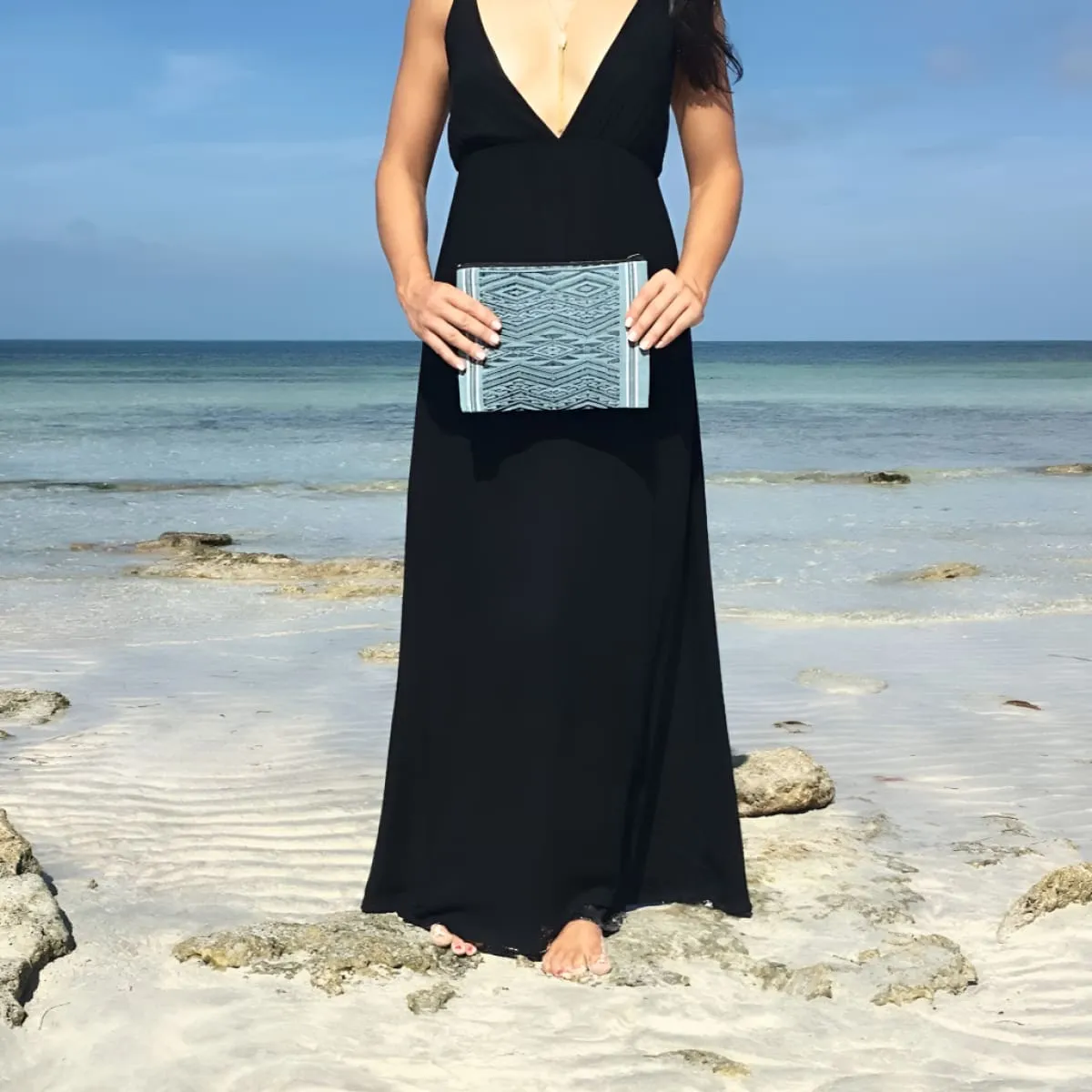 Ocean Tribal Mulberry Clutch