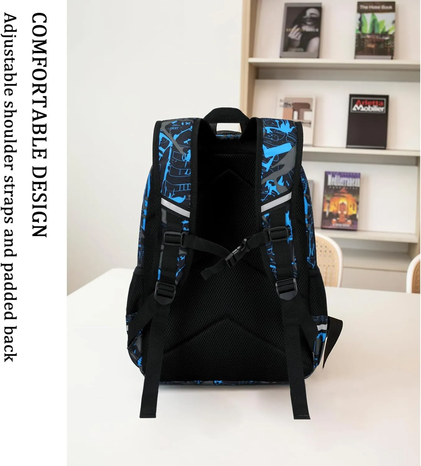 Octsky Boys School Backpack Elementary Middle Kids Bookbag Daypack Travel Back Pack 17 Inches Luminous,Black