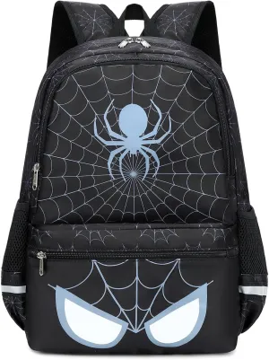 Octsky Boys School Backpack Elementary Middle Kids Bookbag Daypack Travel Back Pack 17 Inches,Spider Black