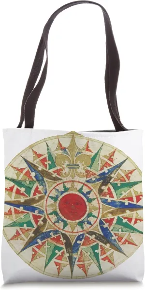Old Compass Rose Illustration (1502) Tote Bag