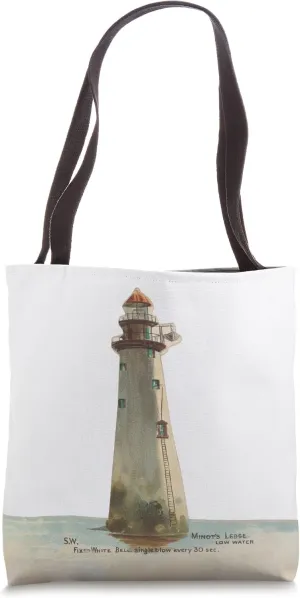 Old Minots Ledge Light Illustration (1889) Tote Bag