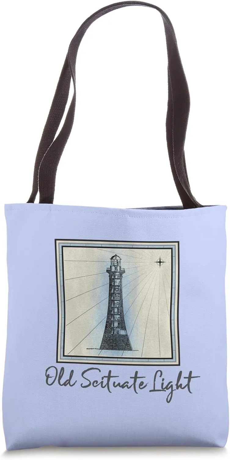 Old Scituate Lighthouse Historic Maritime Nautical History Tote Bag