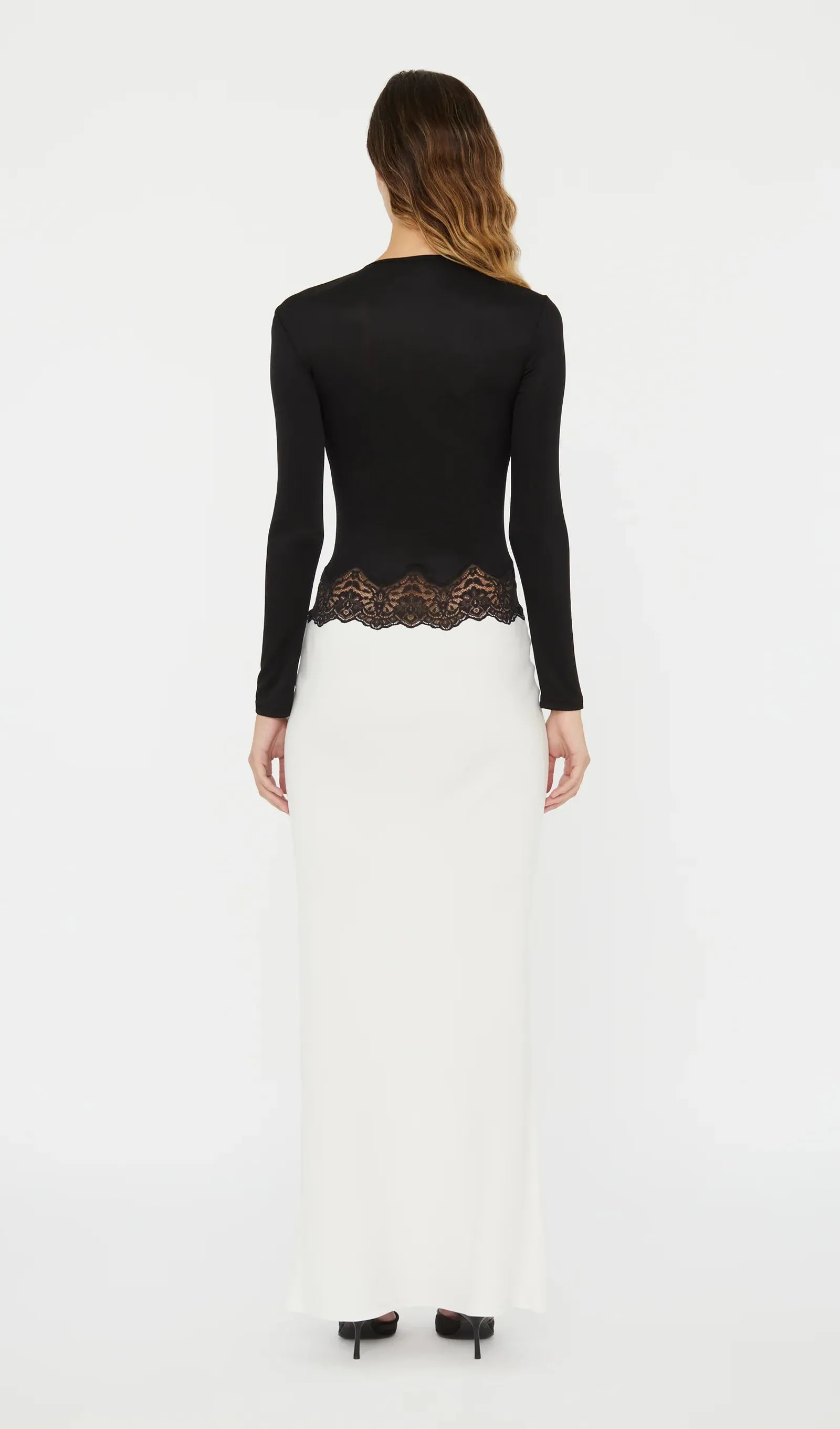 Open Twist Lace Maxi Dress