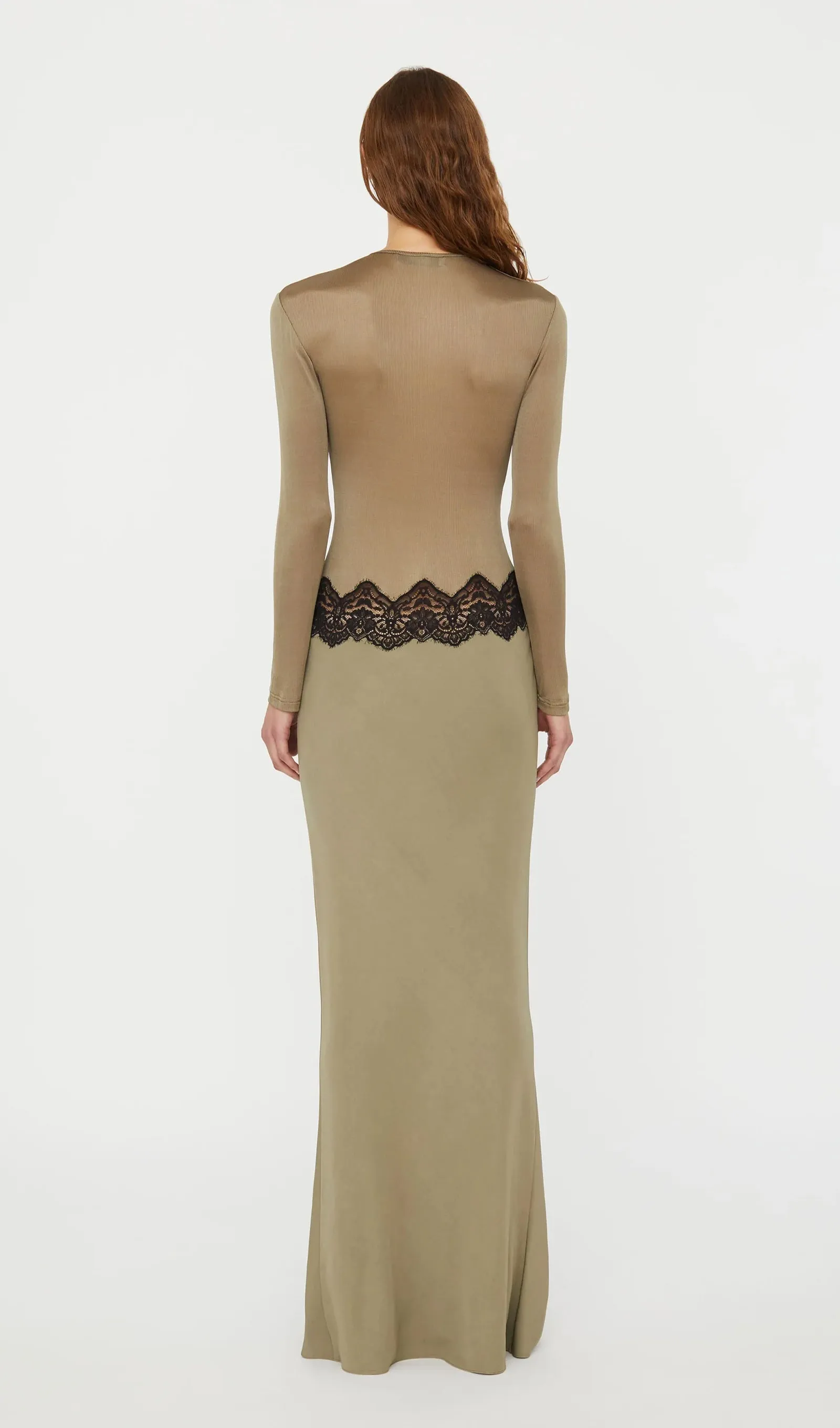 Open Twist Lace Maxi Dress