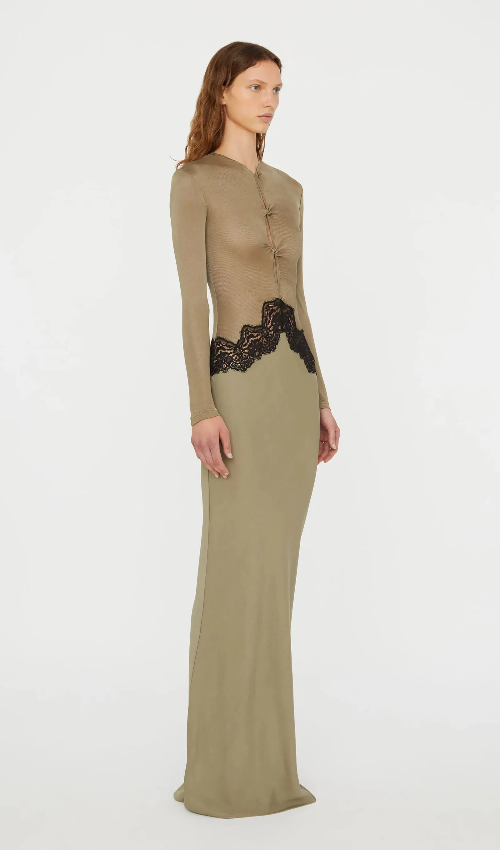 Open Twist Lace Maxi Dress