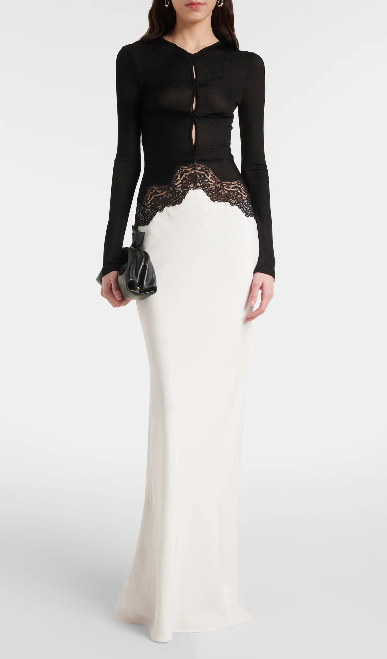 Open Twist Lace Maxi Dress