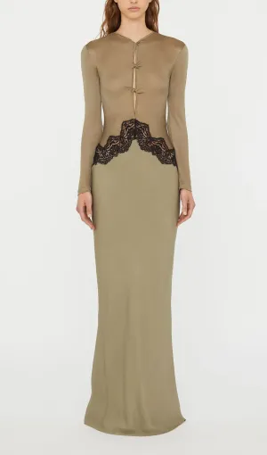 Open Twist Lace Maxi Dress