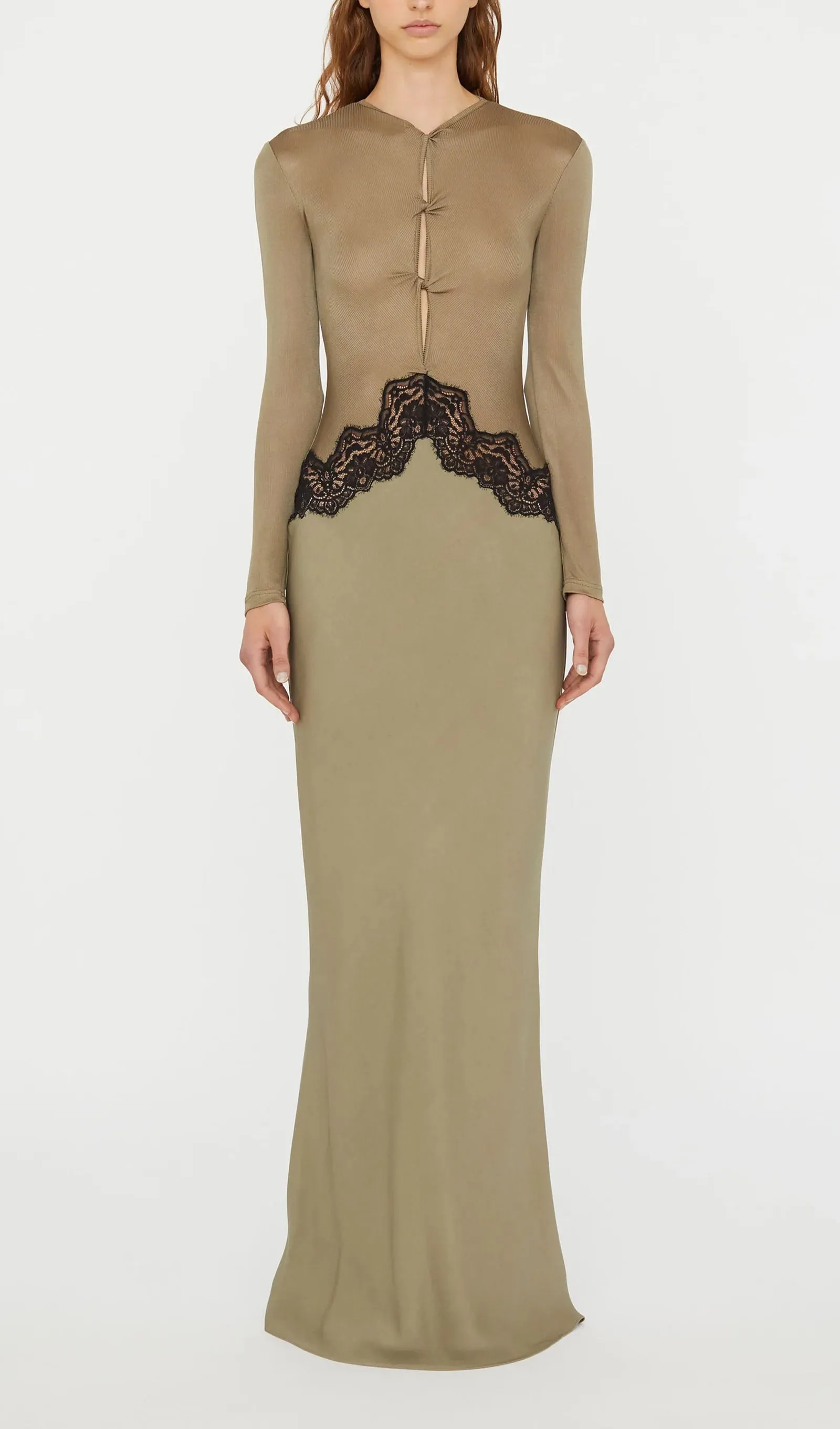 Open Twist Lace Maxi Dress