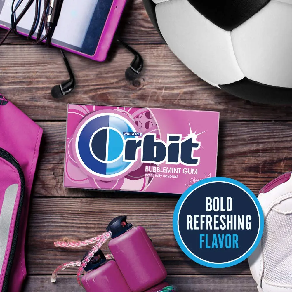ORBIT Bubblemint Sugar Free Chewing Gum, 12 Packs of 14-Pieces (168 Total Pieces)