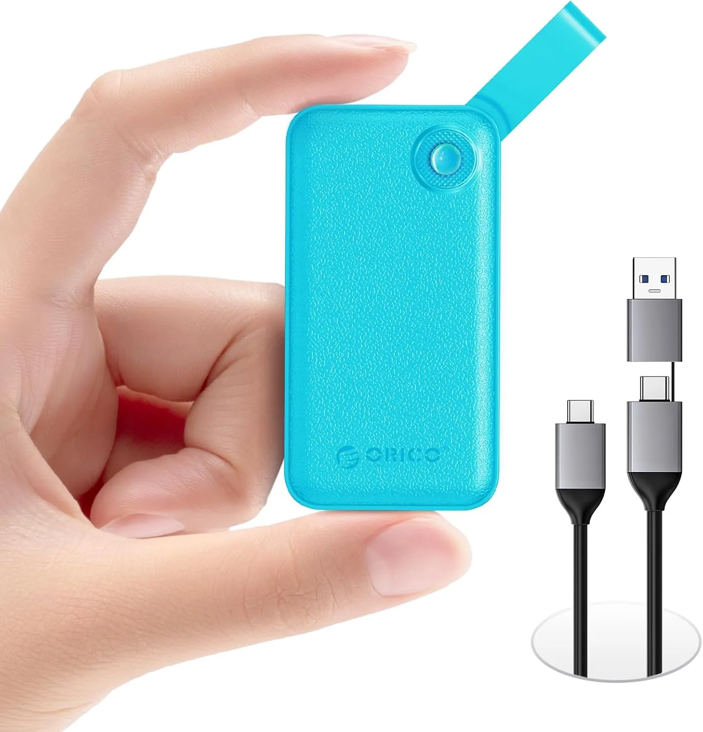 ORICO 2TB Portable SSD, Up to 2000MB/s, USB 3.2 Gen 2x2, Ultra-Mini, Compact with 2 in 1 USB C Cable, External Solid State Drives, Reliable Storage for USB C Smartphone, Tablet, PC - B20