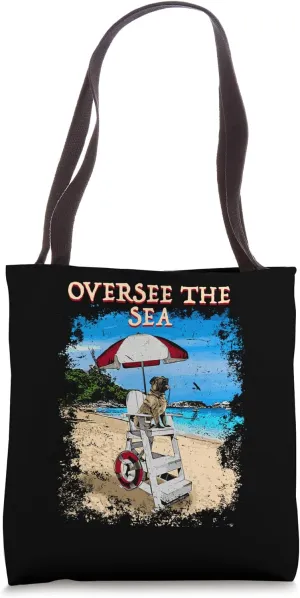 Oversee the Sea Rescuer Beach Pool Attendant Ocean Holiday Tote Bag