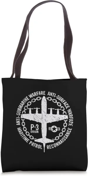 P-3 Orion Anti-Submarine Warfare Naval Patrol Aircraft Tote Bag