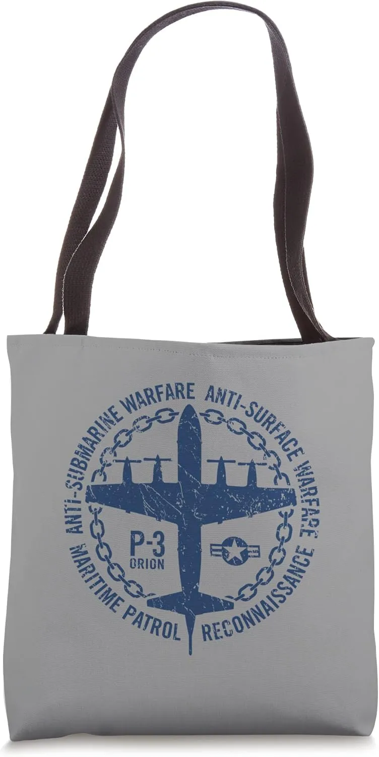 P-3 Orion Anti-Submarine Warfare Naval Patrol Aircraft Tote Bag