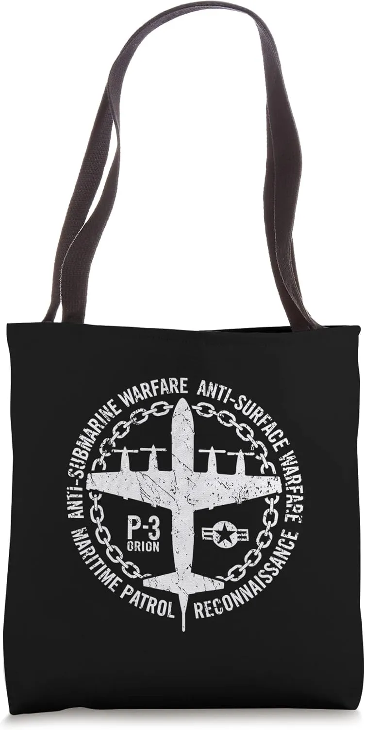 P-3 Orion Anti-Submarine Warfare Naval Patrol Aircraft Tote Bag