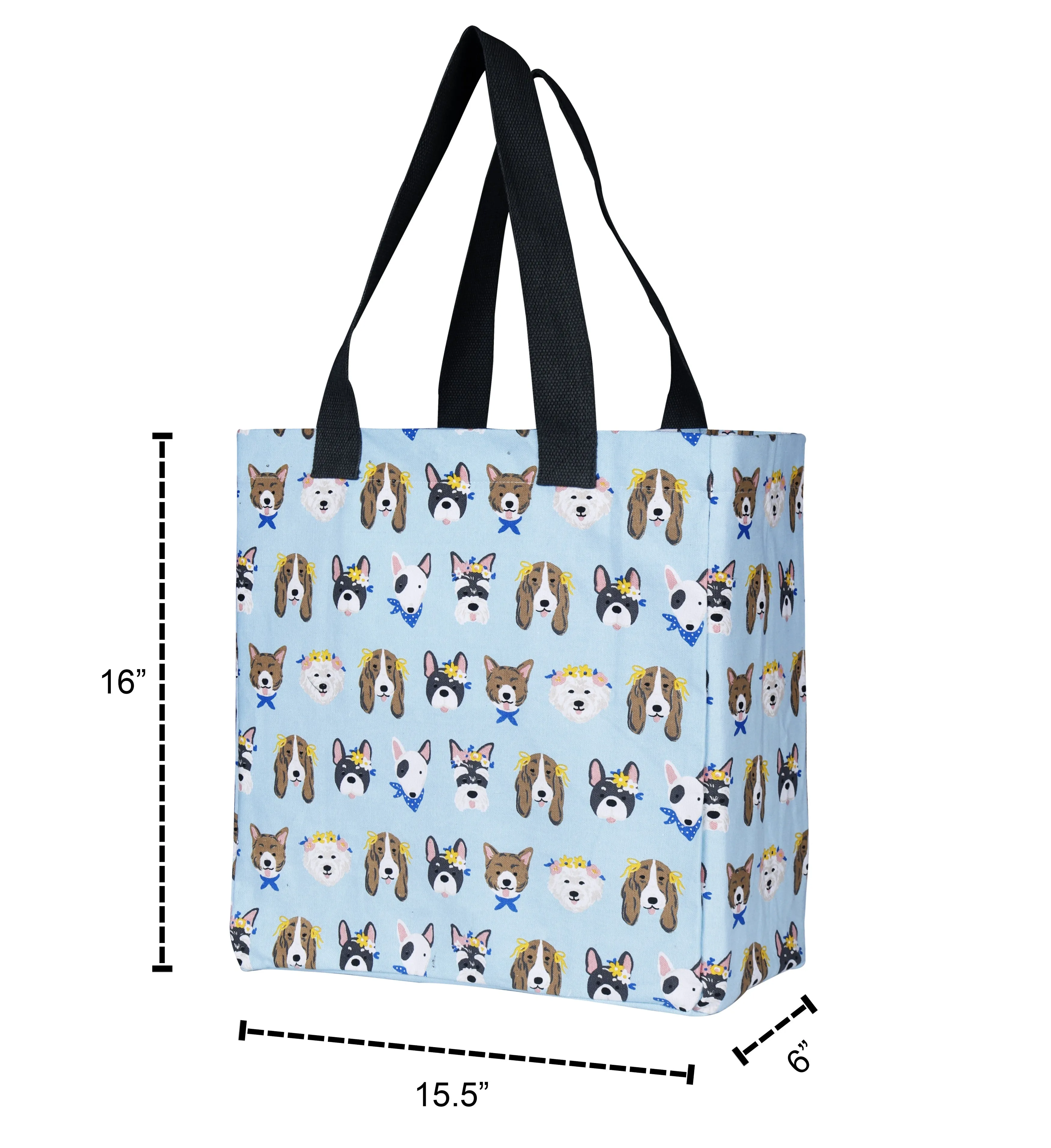 (Pack 1) Cotton Printed of Bags Shopping Digital Members-only Real-time Tote Canvas