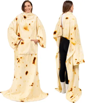 PAVILIA Blanket with Sleeves for Adult Women Men, Soft Warm Wearable Blanket Fleece Wrap Throw, Robe Blanket Gift